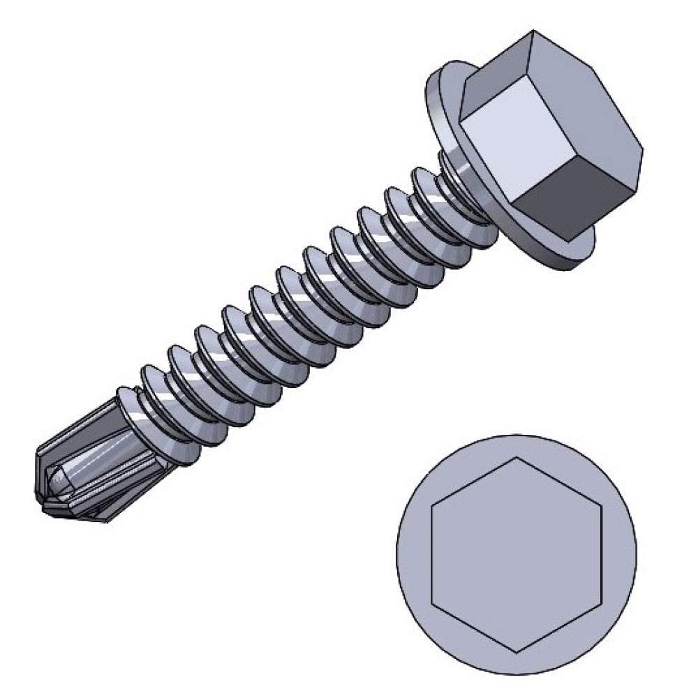 Teks-bolt galv. 5,5 x 19 DIN 7504K - PU = 1000 pcs