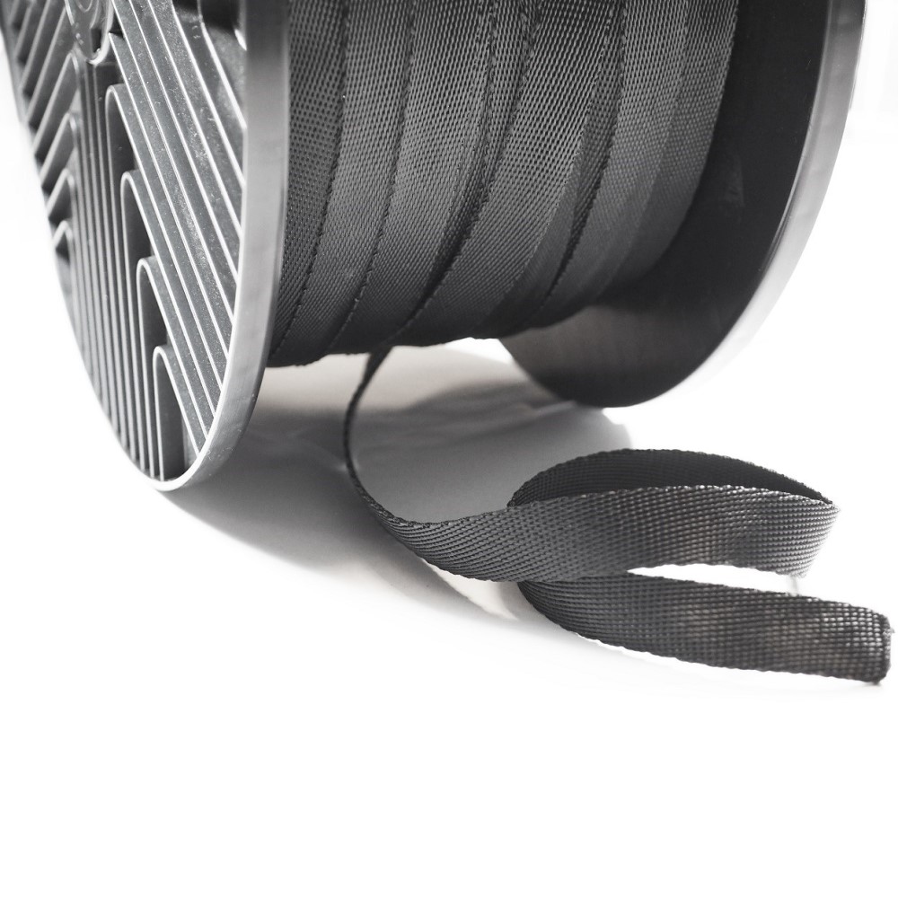 Vent pulley unit ribbon 20 mm, black - PES multifilament 1100 dtex on disc spool - PU = 250m