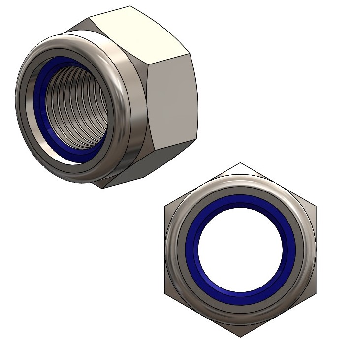 Nylock-nuts thin M 10 steel galv. ISO 10511 - PU = 100 pcs