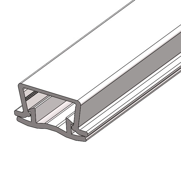 Clamping strip, PVC - 2-parts - L=2m - PU = 100 pcs