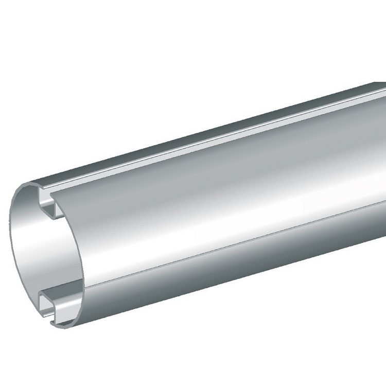 Aluminum tube for roll up curtains 50mm Type 2 L=6.40 m - item - 2 grooves